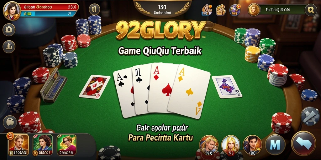 Tampilan menarik dari gameplay QiuQiu di 92GLORY.