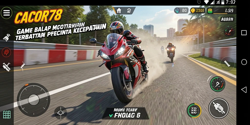 Tampilan menarik dari gameplay balap motor yang penuh adrenalin.