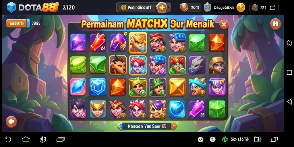 Screenshot DOTA88 menampilkan gameplay Match-3 yang menakjubkan.
