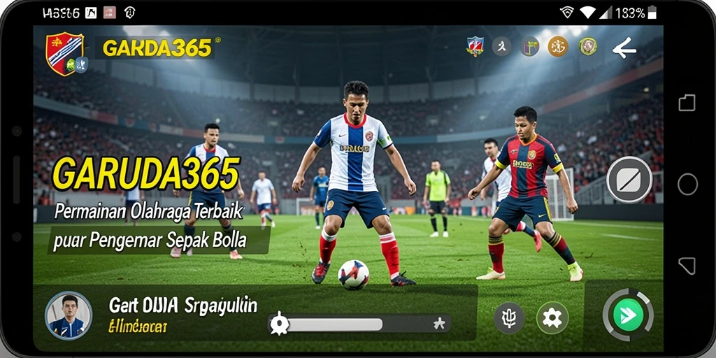 Tampilan utama gameplay GARUDA365 dengan pemain sepak bola yang beraksi.