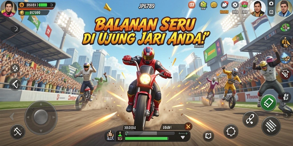 Tampilan gameplay seru pada lintasan balap di JP6789.