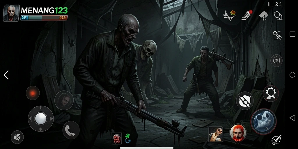 Tampilkan aksi seram dalam gameplay MENANG123 yang menegangkan.