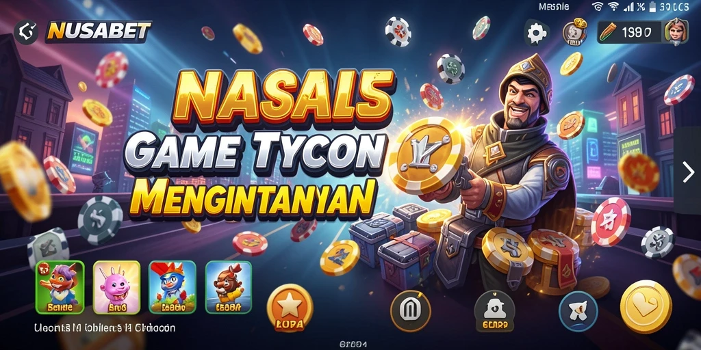Tampilan gameplay NUSABET dengan elemen Tycoon yang menarik.