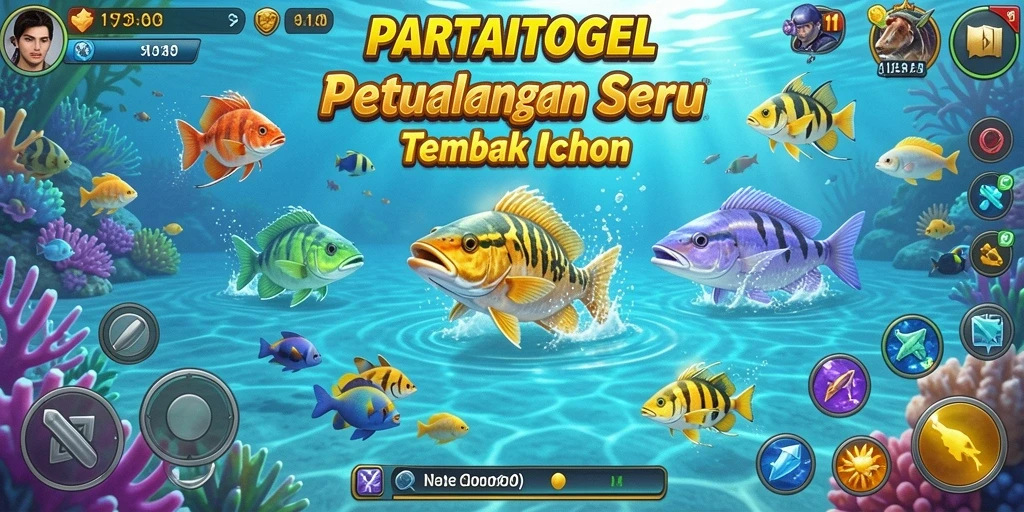 Screenshot gameplay PARTAITOGEL menampilkan aksi menembak ikan yang mendebarkan.