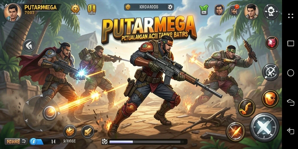 Gameplay seru dengan aksi mendebarkan di PUTARMEGA.