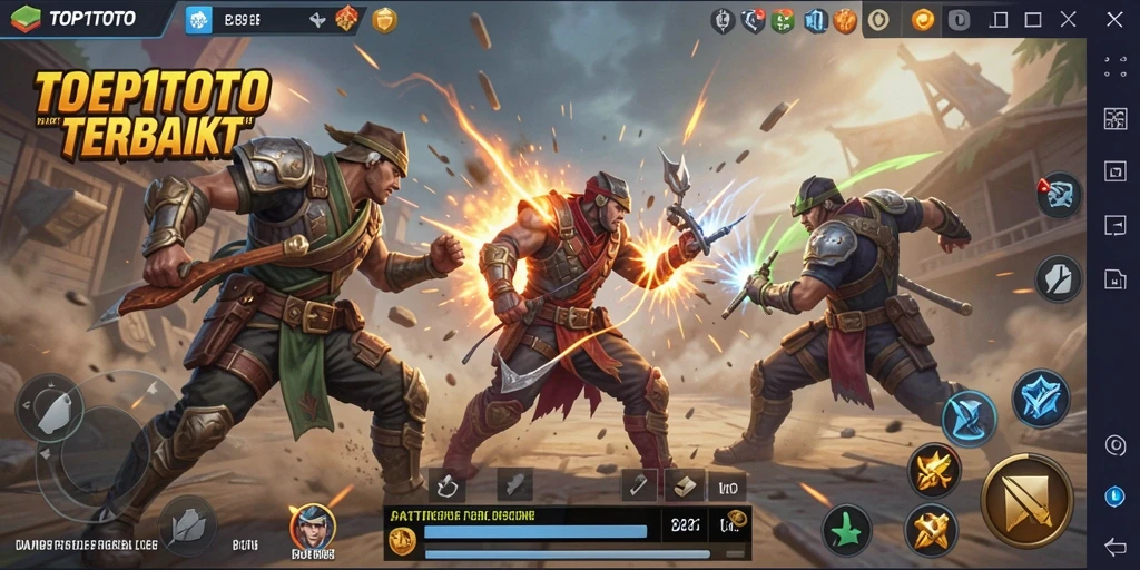 Tampilan gameplay seru saat bertarung di <strong>TOP1TOTO</strong> Battle Royale.
